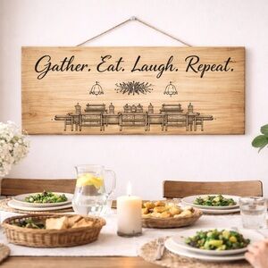 Wooden Wall Art with Dining Theme